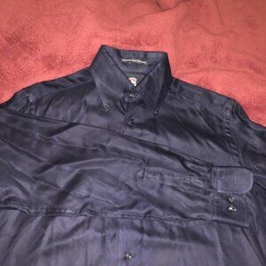 Victorinox Small Black Tailored Fit Button Long Sleeve Shirt Button Collar